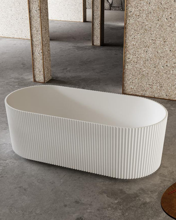 V-groove round bath 1700mm (matte white)