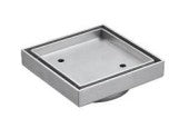 Brushed Chrome Slim Square tile insert floor drain (90 mm outlet)D444BC
