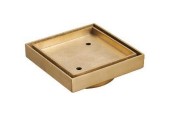 Brushed Gold Slim Square Tile Insert Floor Drain (90 mm outlet)D444BG