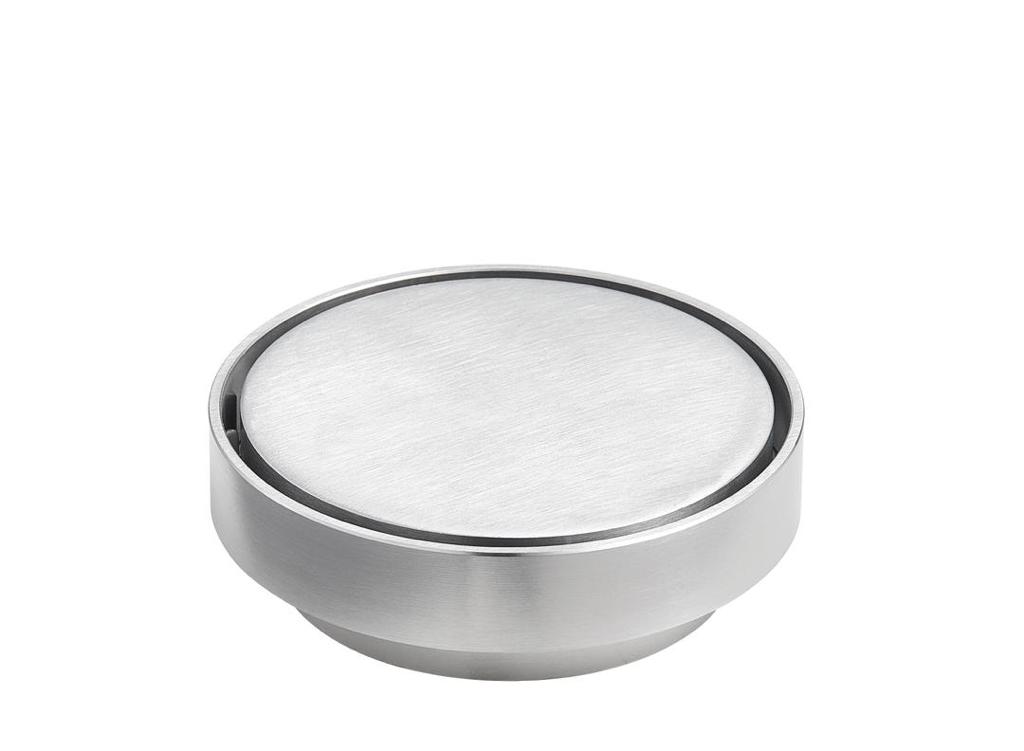 Brushed Chrome Round Tile insert floor drain (88mm)D666BC