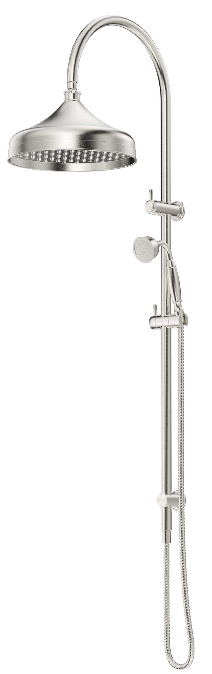 Mica Heritage Dual Shower Rail Brushed Nickel