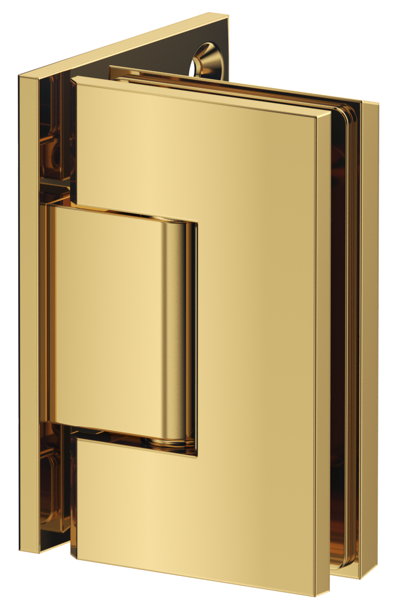Shower Screen Hinge - Glass To Wall Shiny Gold