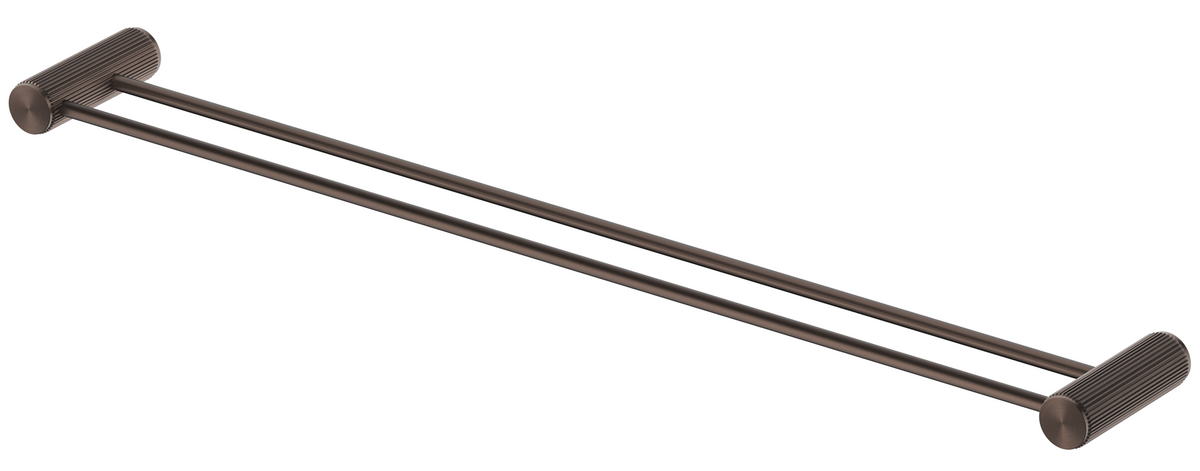 Mica Fluted Double Towel Rail Dusk Bronze