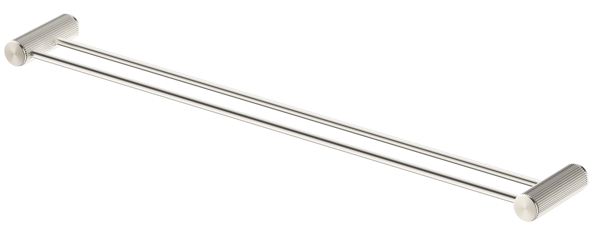 Mica Fluted Double Towel Rail Brushed Nickel