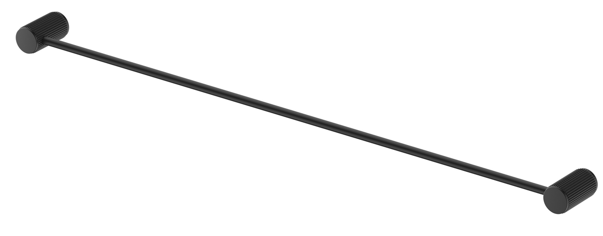 Mica Fluted Single Towel Rail Black