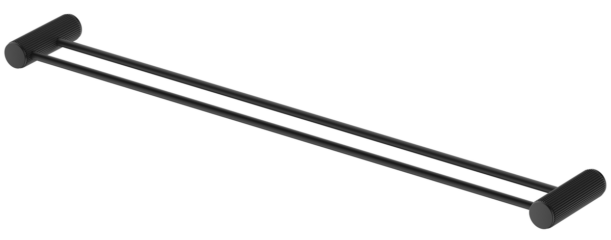 Mica Fluted Double Towel Rail Black
