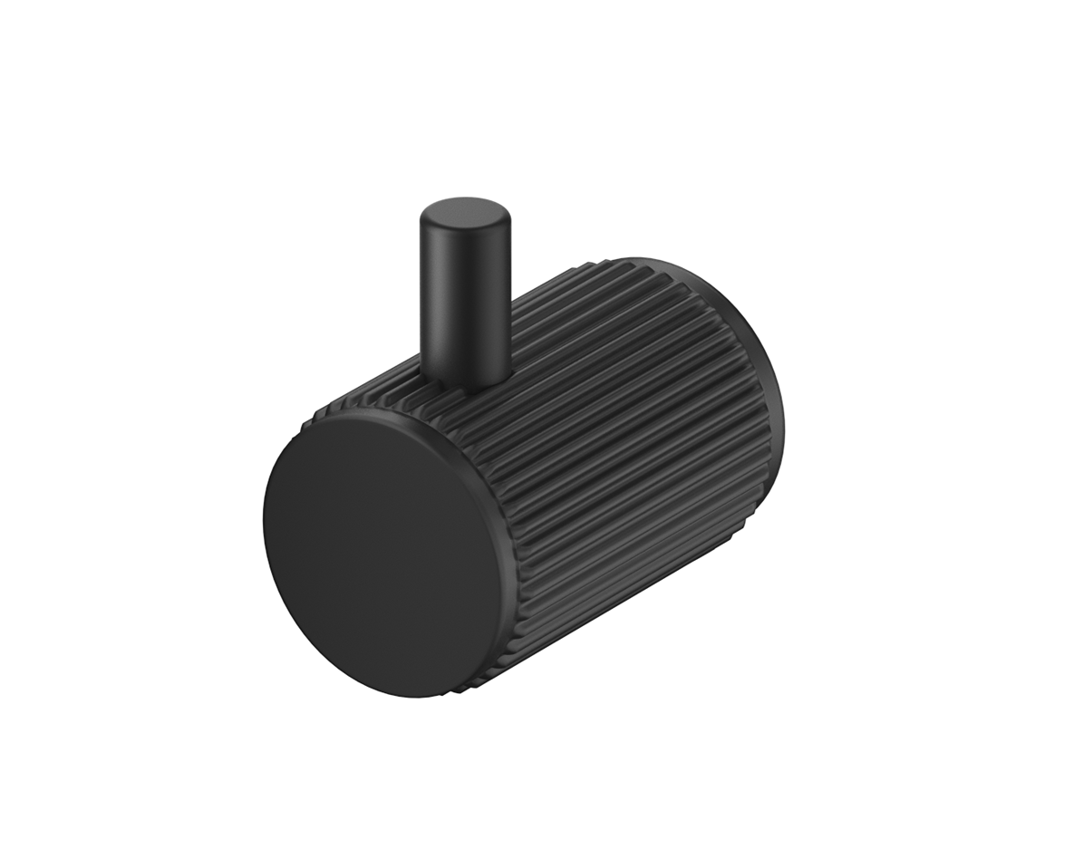 Mica Fluted Robe Hook Black