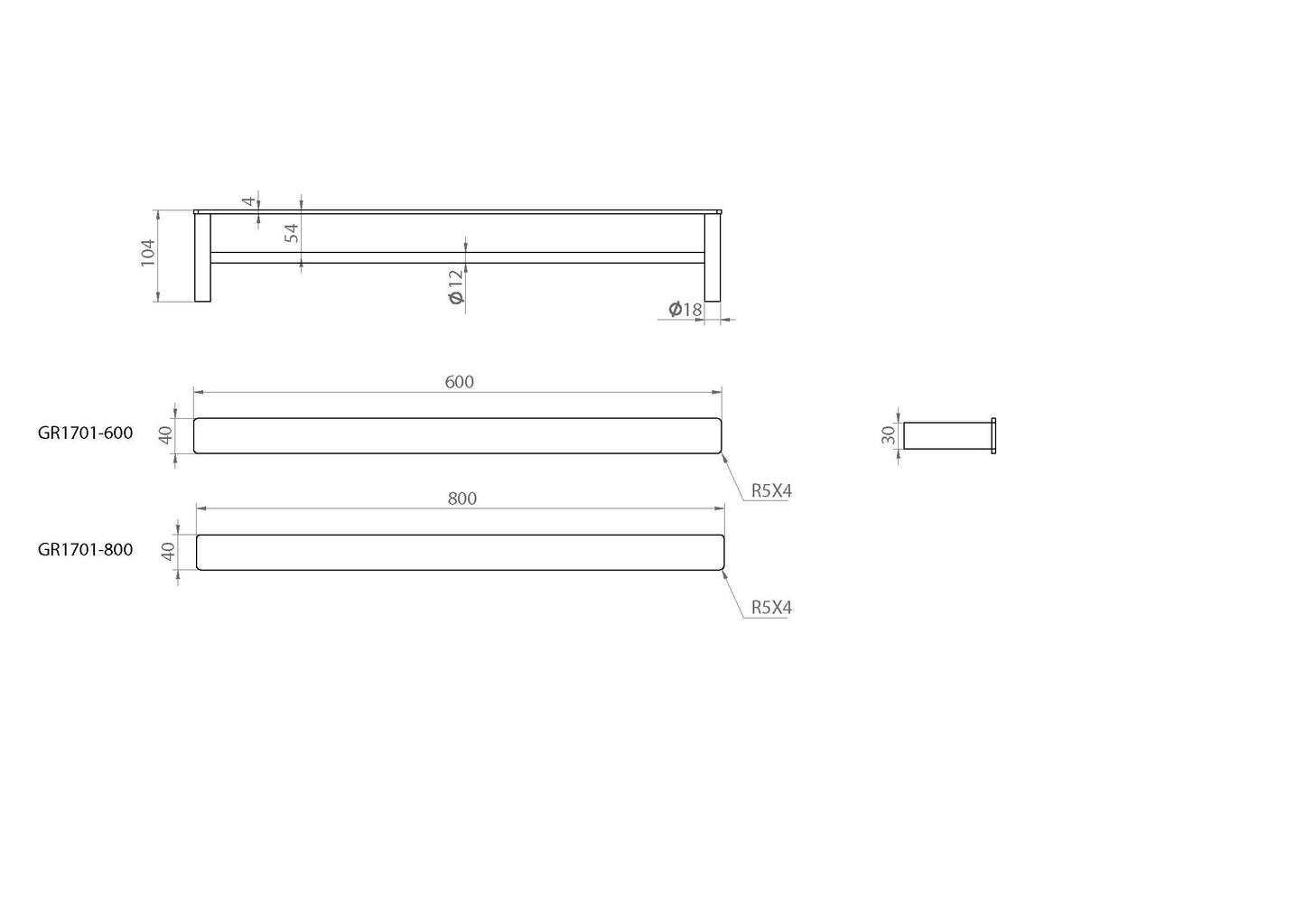 The Gabe 800mm Double Towel Rail - Chrome