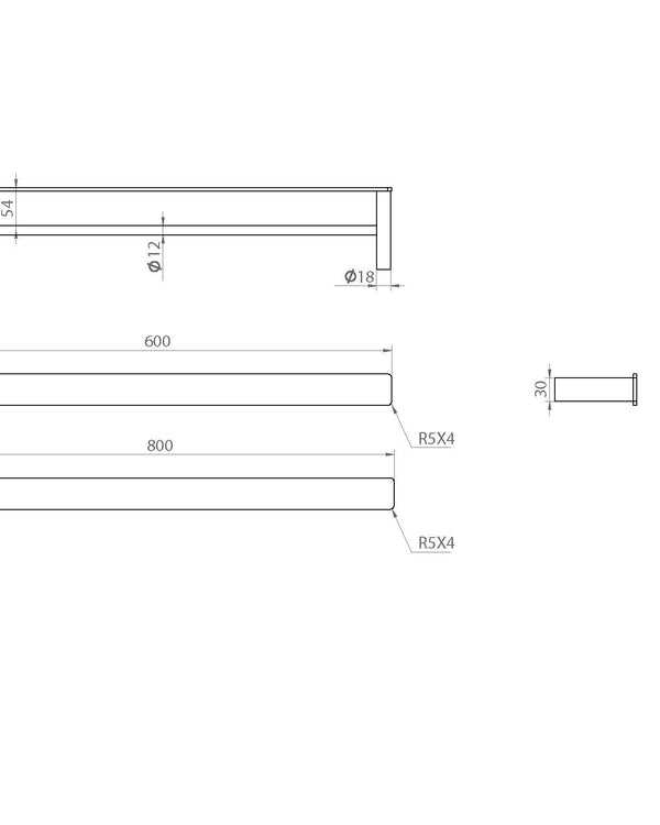 The Gabe 800mm Double Towel Rail - Gun Metal
