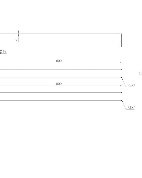 The Gabe 800mm Single Towel Rail - Brushed Gold