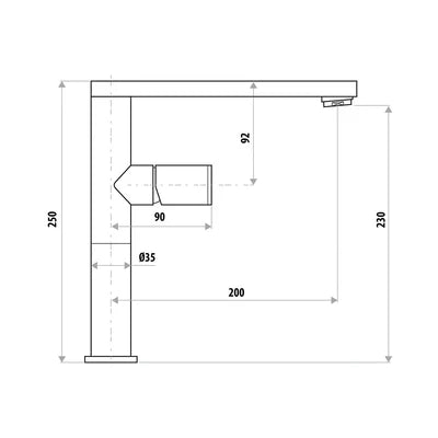 The GABE Sink Mixer - Matte Black with Chrome handle