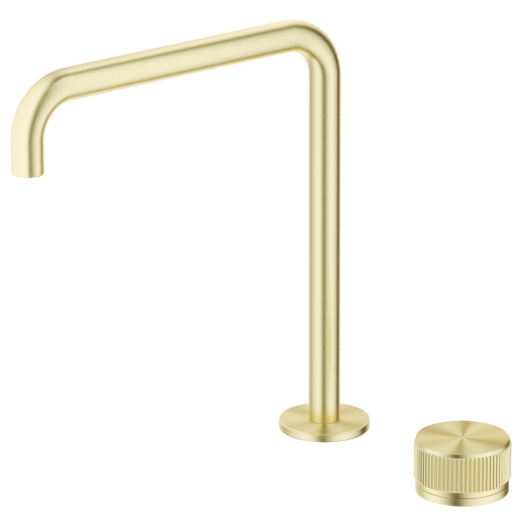Mica Fluted Soft-Square Hob Sink/Basin Mixer Set French Gold