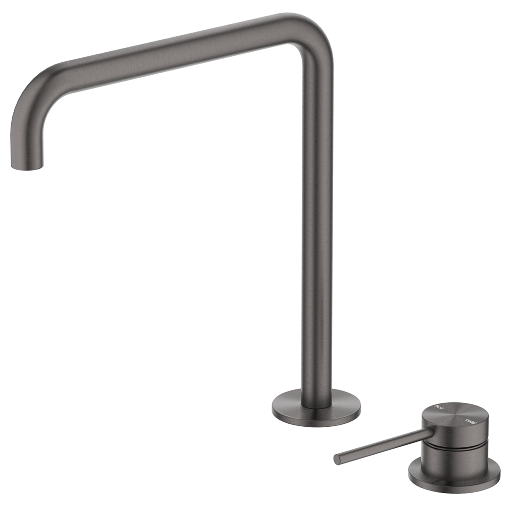 Mica Soft-Square Hob Sink/Basin Mixer Set Gunmetal