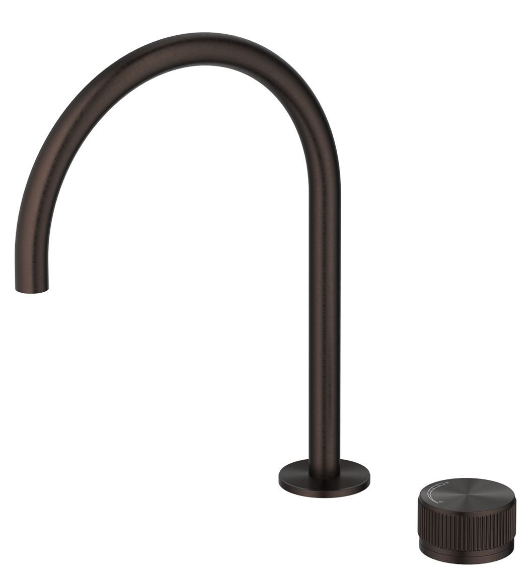 Mica Fluted Gooseneck Hob Sink/Basin Mixer Set Dusk Bronze