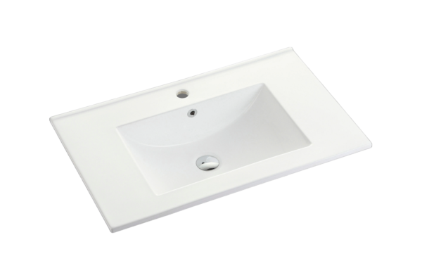 Bali Matte Black 750mm Wall Hung Vanity with Ceramic Top