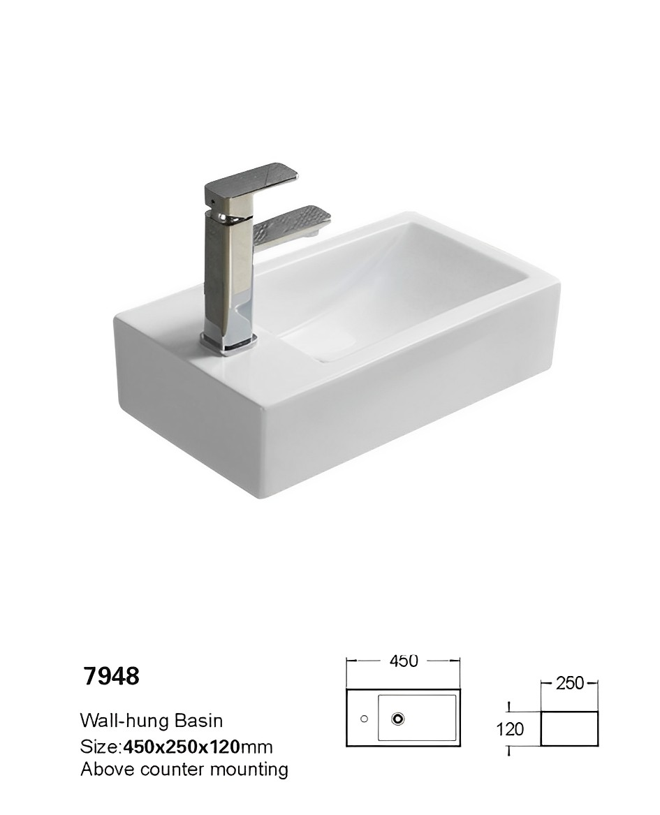 Crete Fine Ceramic Wall Hung Mini Basin LK-CW450