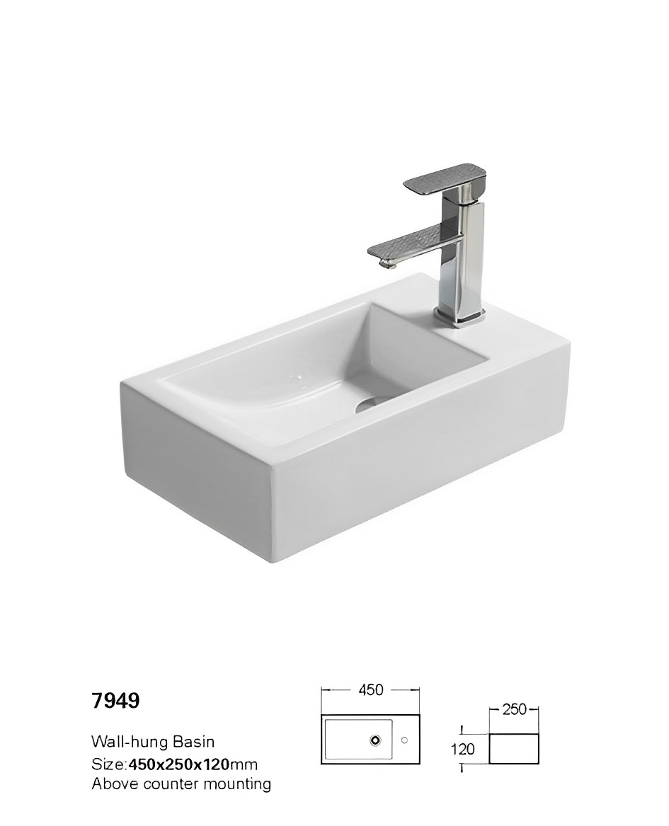 Crete Fine Ceramic Wall Hung Mini Basin LK-CW450