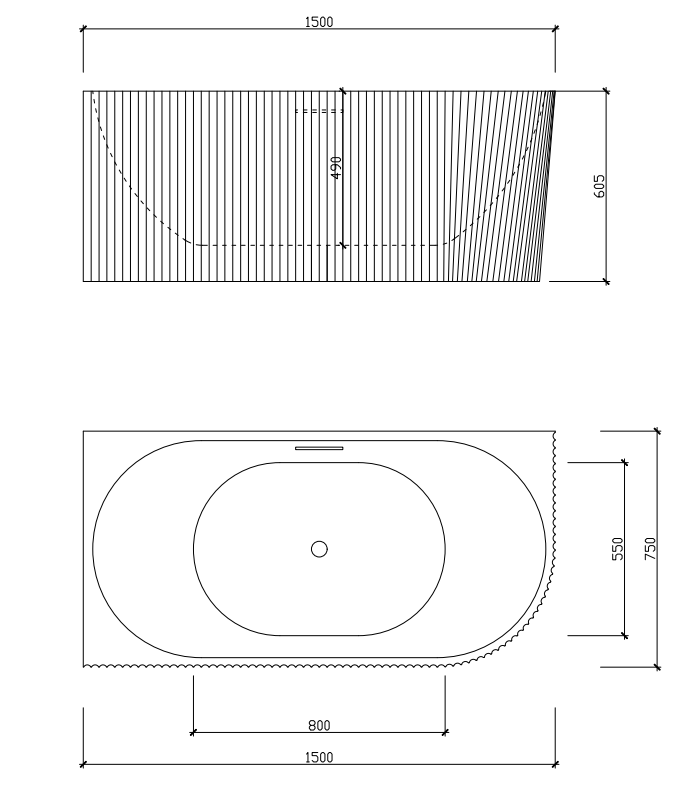 Binge Fluted Skirt Bath LK-FBG