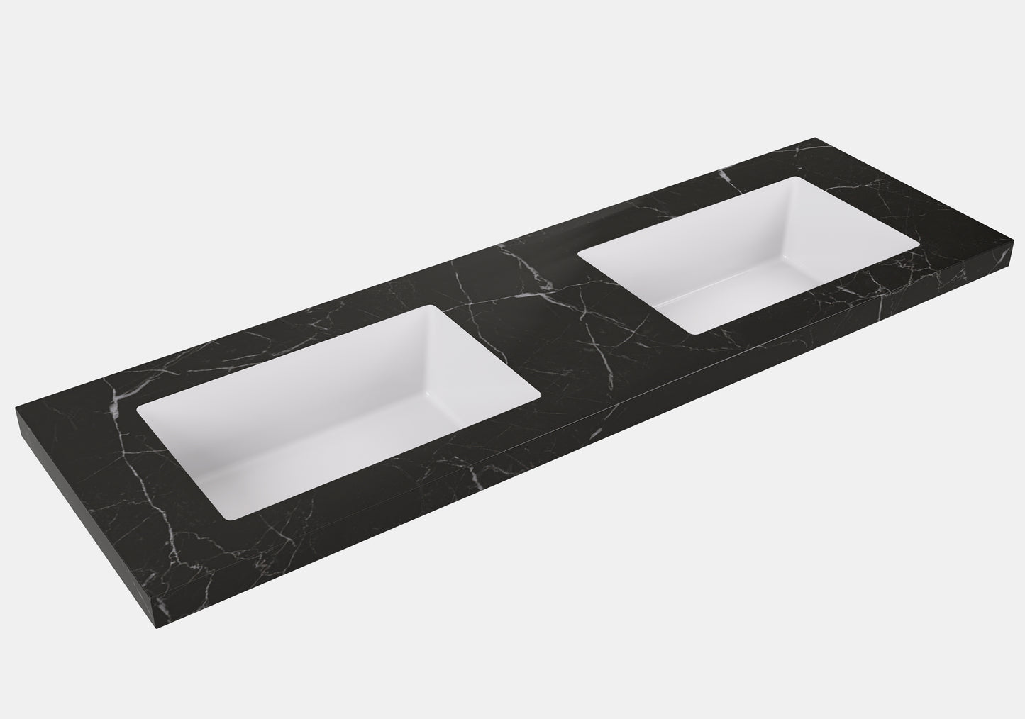 Fine Ceramic Basin Joined with Sintered Stone - LK-UBL - Calacatta Night