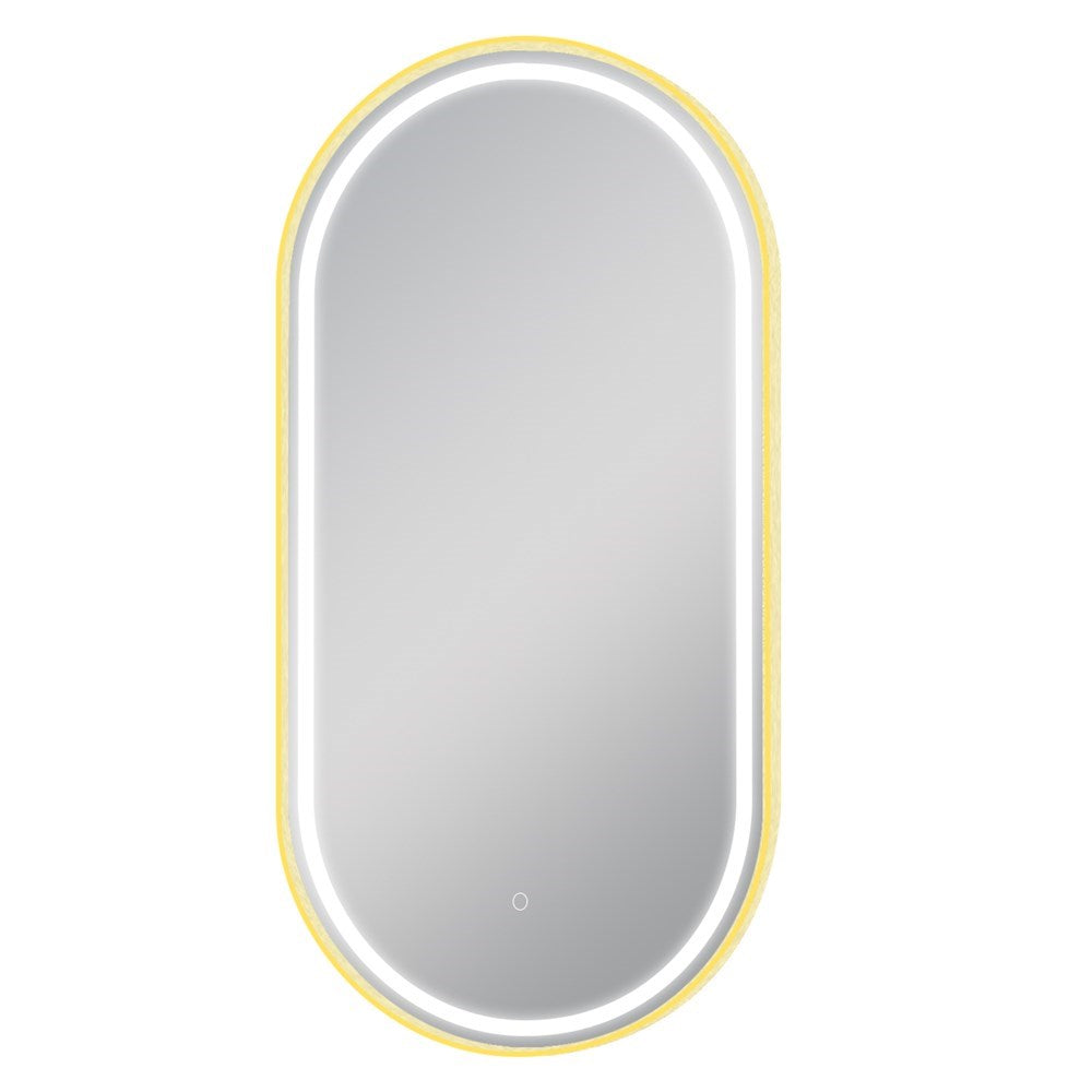 500x1000mm Matte Brushed Gold Framed LED Dressing Mirror