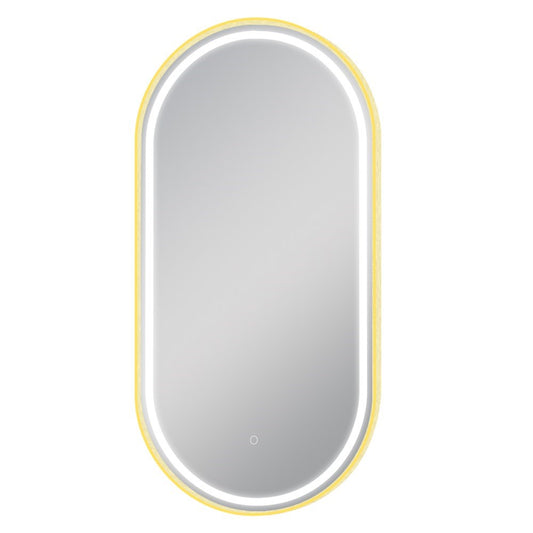 500x1000mm Matte Brushed Gold Framed LED Dressing Mirror