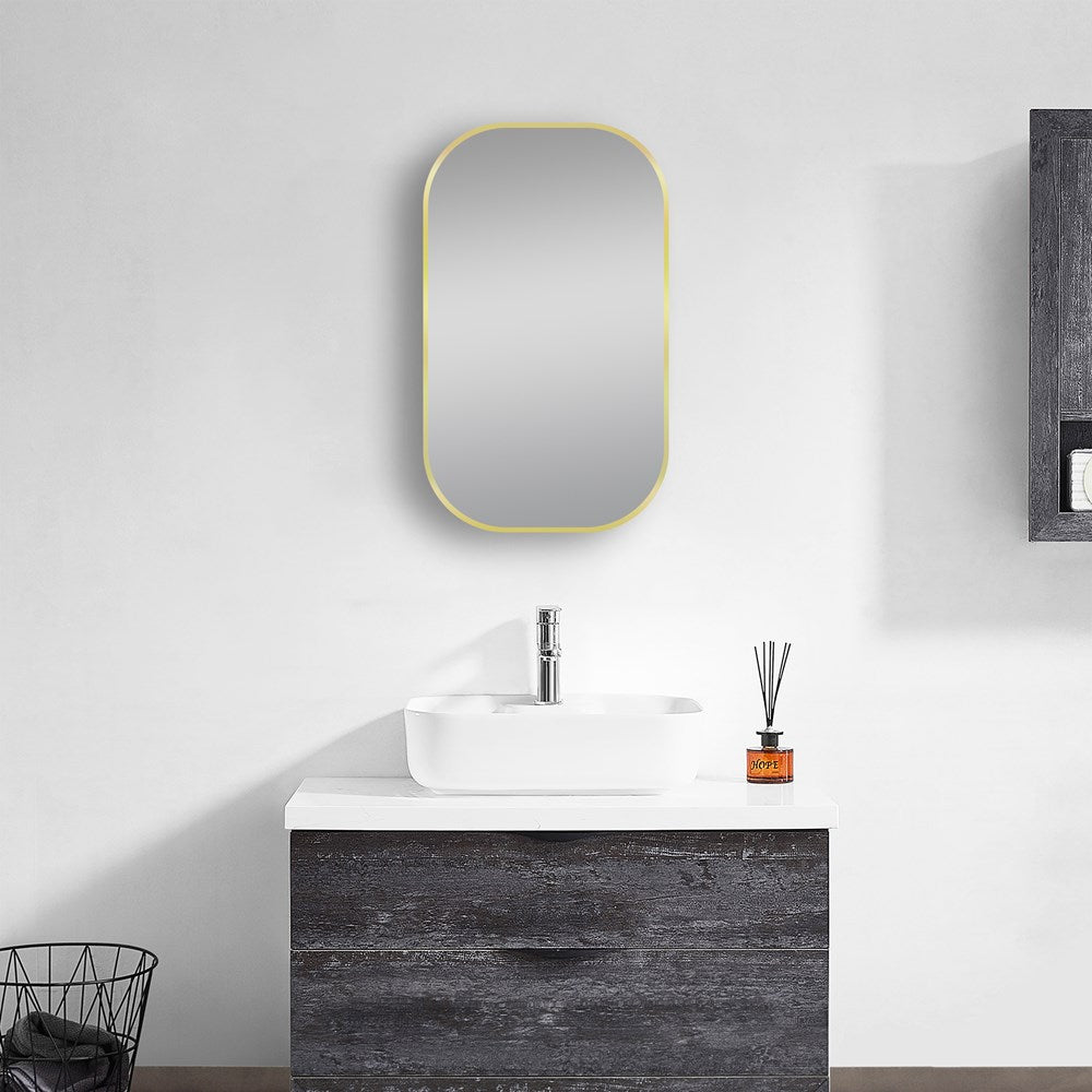 600x900mm Matte Brushed Gold Framed Mirror
