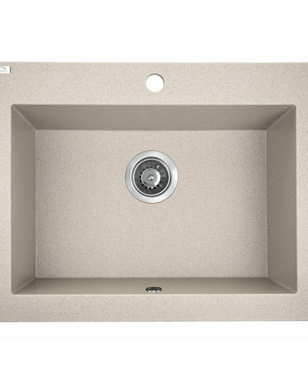 490x550x220mm Beige Granite Single Bowl Kitchen Sink