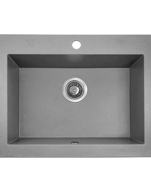 490x580x220mm Grey Granite Single Bowl Kitchen Sink