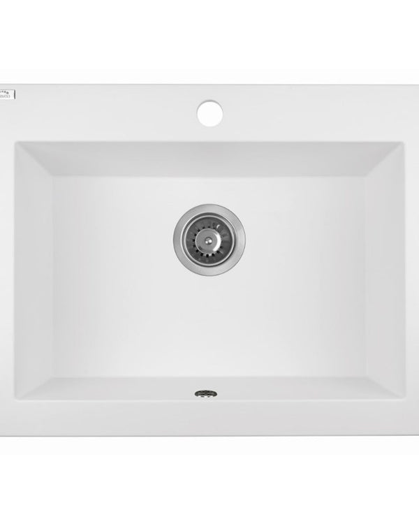 490x580x220mm White Granite Single Bowl Kitchen Sink