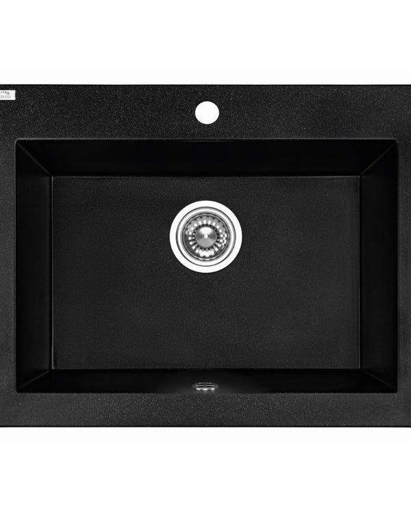 490x580x220mm Black Granite Single Bowl Kitchen Sink