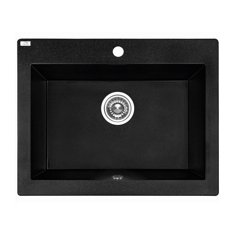 490x580x220mm Black Granite Single Bowl Kitchen Sink