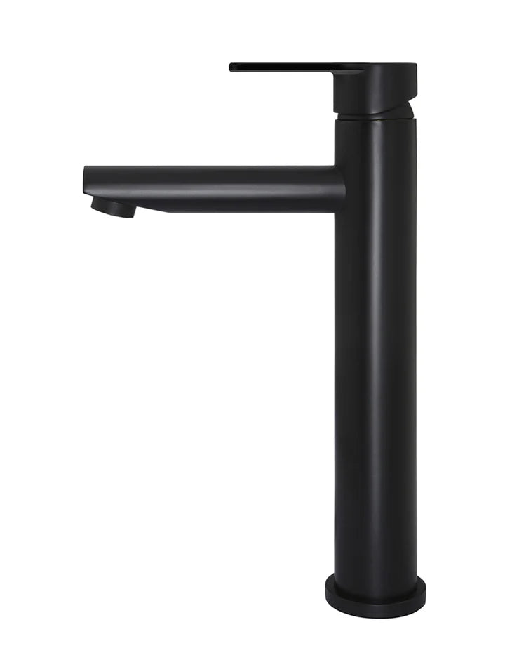 Round Tall Basin Mixer - Paddle Handle