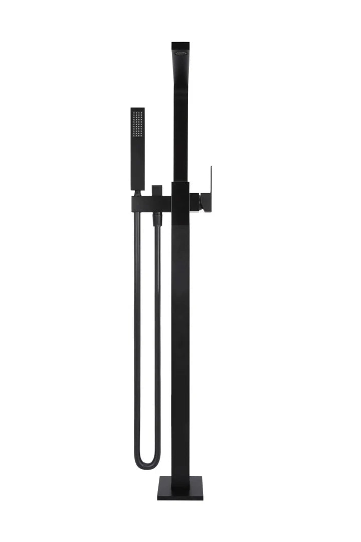 Square Freestanding Bath Spout and Hand Shower