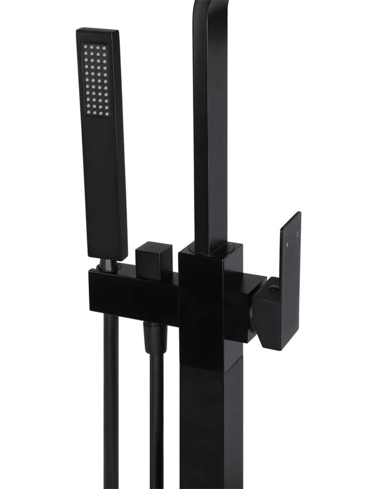 Square Freestanding Bath Spout and Hand Shower