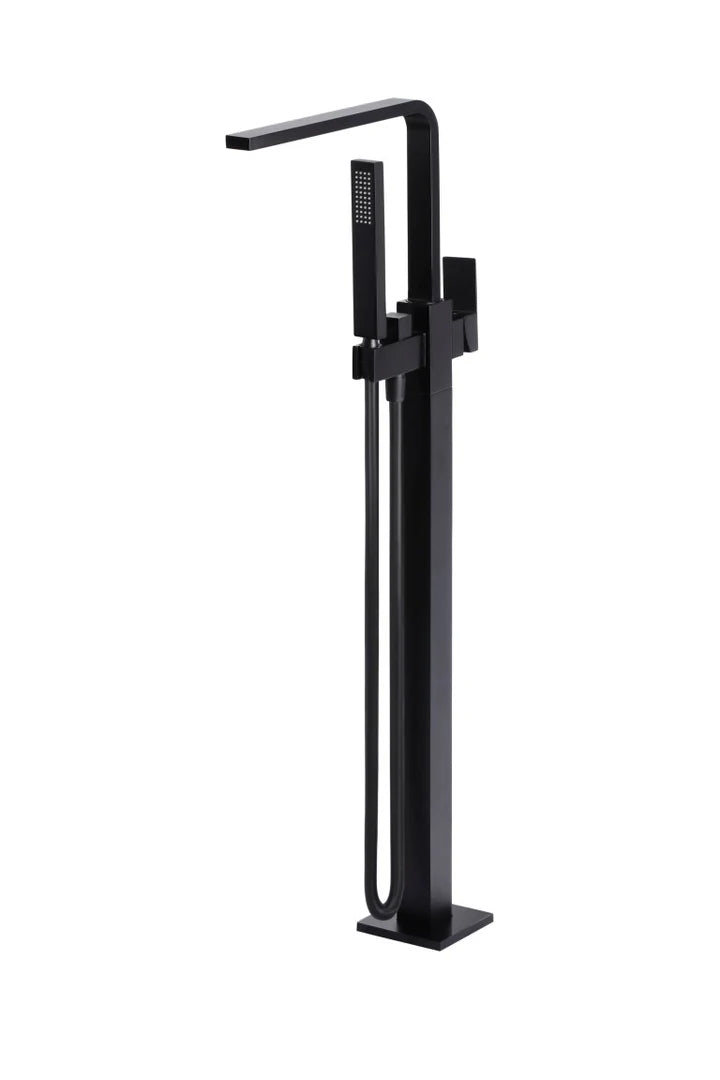 Square Freestanding Bath Spout and Hand Shower