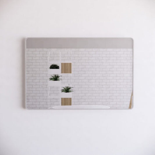 450 x 900 x 45mm Brushed Nickel Frame without LED