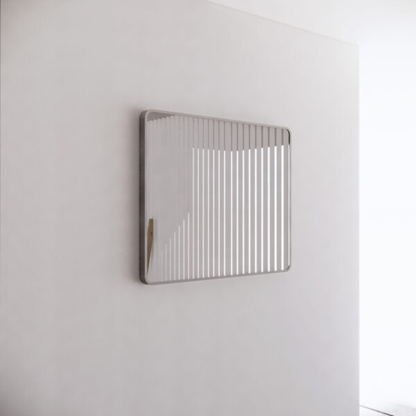900 x 750 x 45mm Brushed Nickel Frame without LED