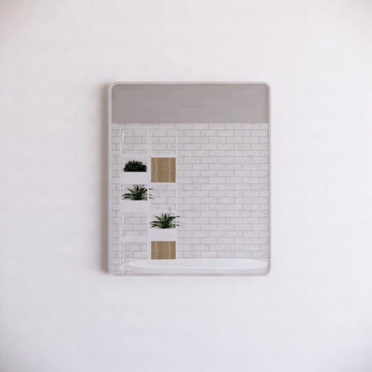 900 x 750 x 45mm Brushed Nickel Frame without LED