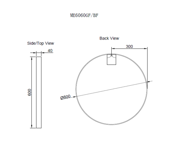 800 x 800 x 45mm Brushed Nickel Frame without LED