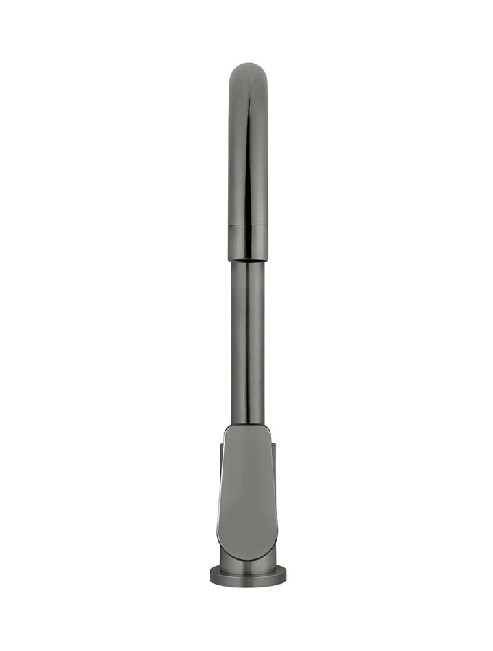Round Gooseneck Kitchen Mixer Tap - Paddle Handle