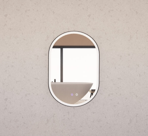 600 x 900 x 45mm Black Frame LED Mirror