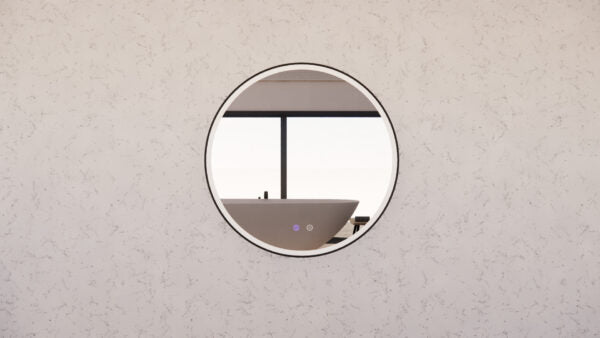 600 x 600 x 45mm Black Frame LED Mirror