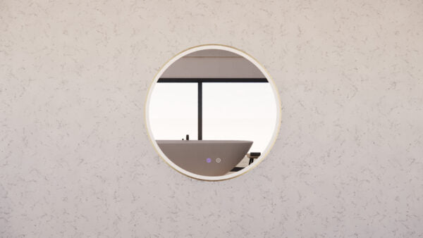 600 x 600 x 45mm Gold Frame LED Mirror