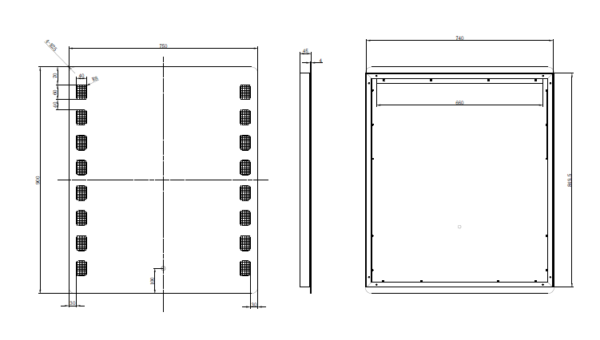 750 x 900 x 45mm Frameless LED