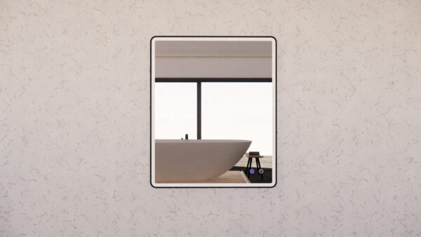 900 x 750 x 45mm Black Frame LED Mirror