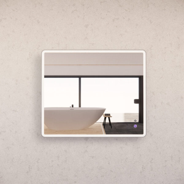 900 x 750 x 45mm Brushed Nickel Frame LED Mirror