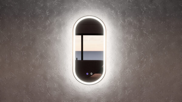 450 x 900 x 45mm Gold Frame LED Mirror