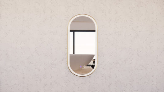 450 x 900 x 45mm Gold Frame LED Mirror