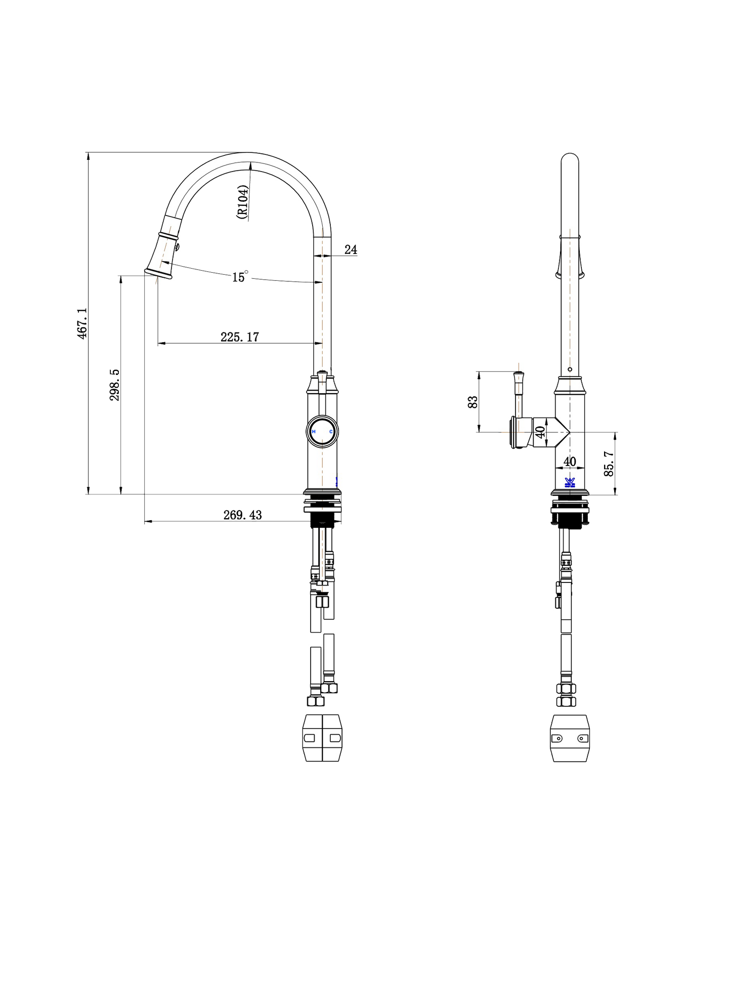Montpellier Pull-Out Kitchen Mixer