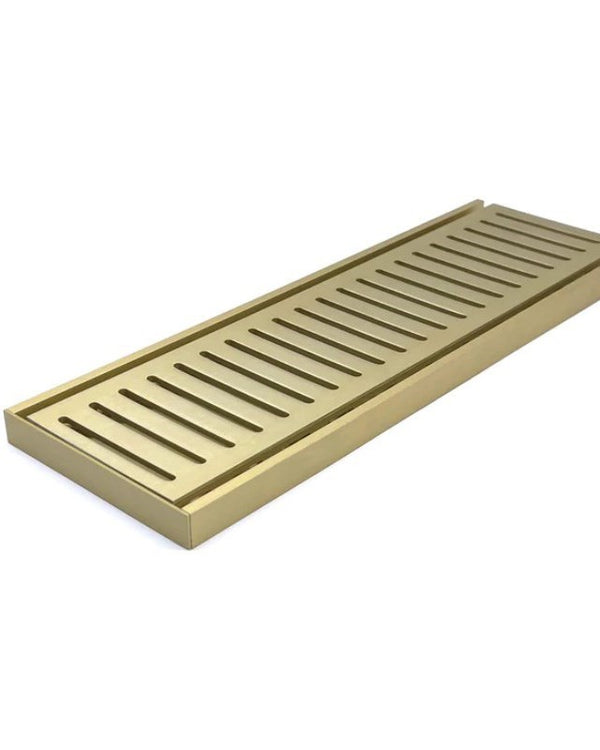 100x100x14mm Brushed Gold Ezy Flow Floor Grate